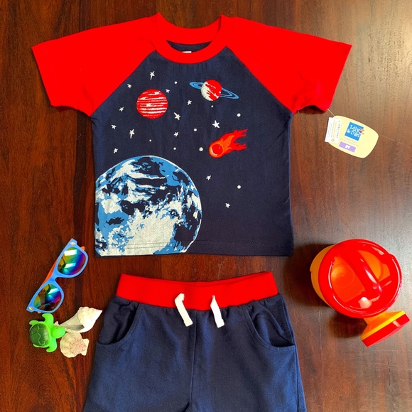 Lily & Dan Other - SPACE THEME Shorts/Top Set - 3T